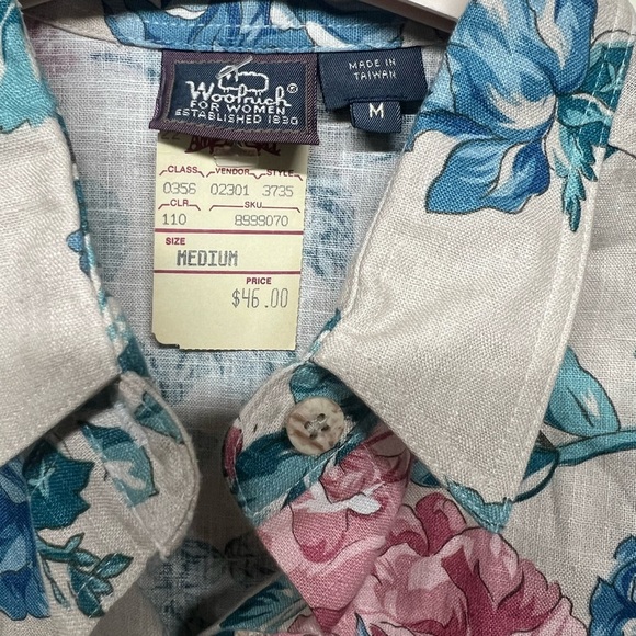 Vintage Woolrich Linen & Cotton Summer Set Medium Floral Breathable - Picture 5 of 8